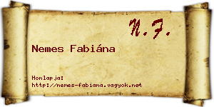Nemes Fabiána névjegykártya